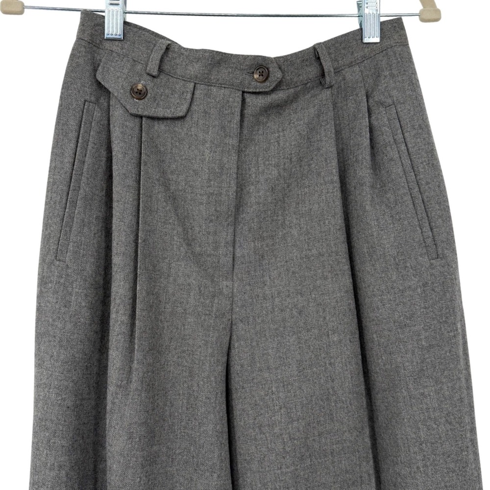 Vintage Lauren Ralph Lauren Trouser Women Size 6 Gray Pleated Wool High Rise USA - Picture 6 of 9